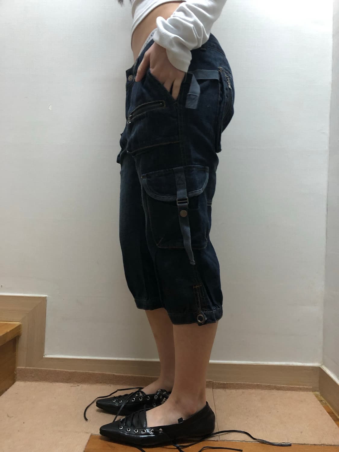 빈티지 데님 워싱 카고 팬츠 상품이미지5