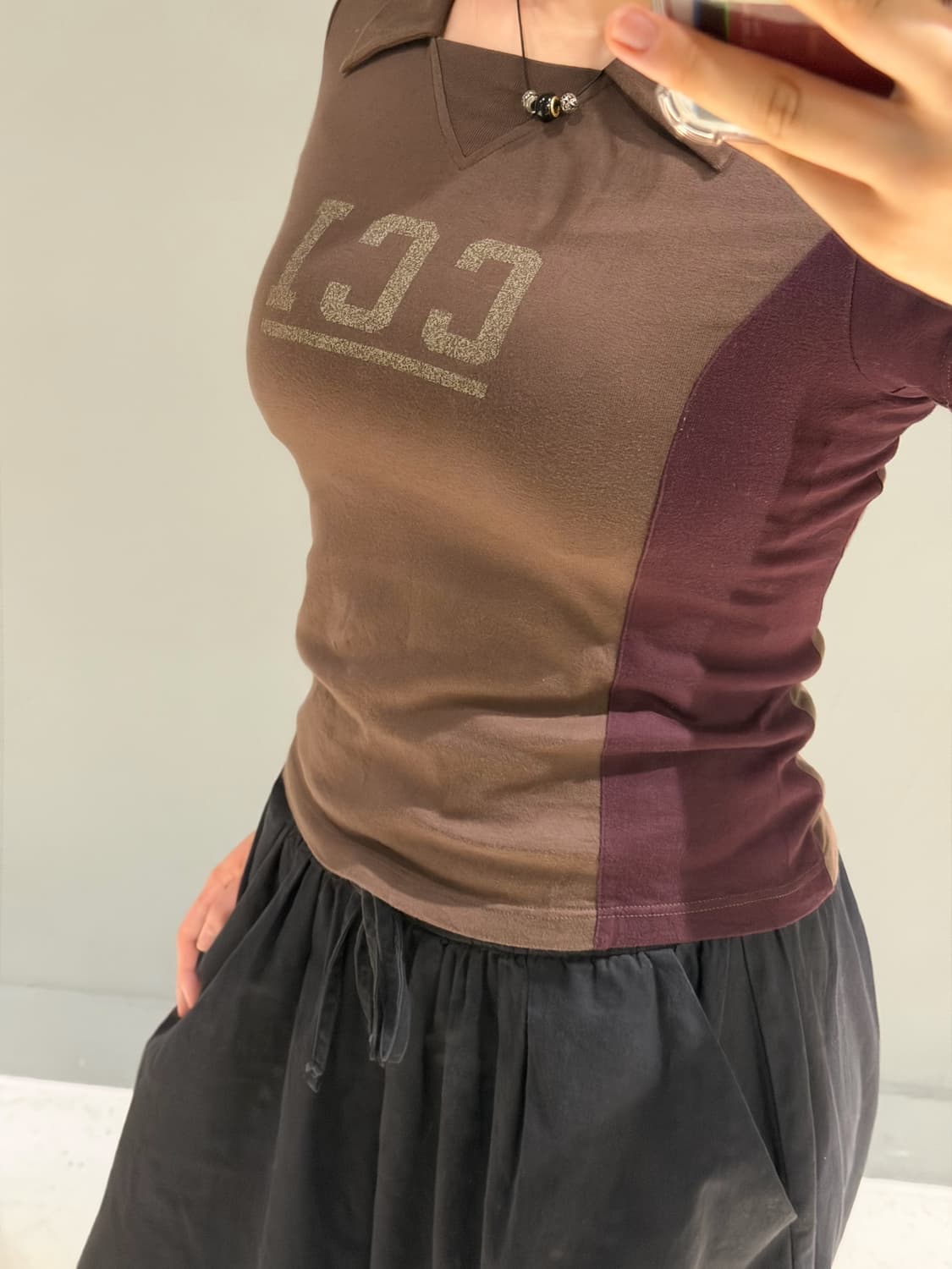 Comme Ca Ism color mix collar top 상품이미지4
