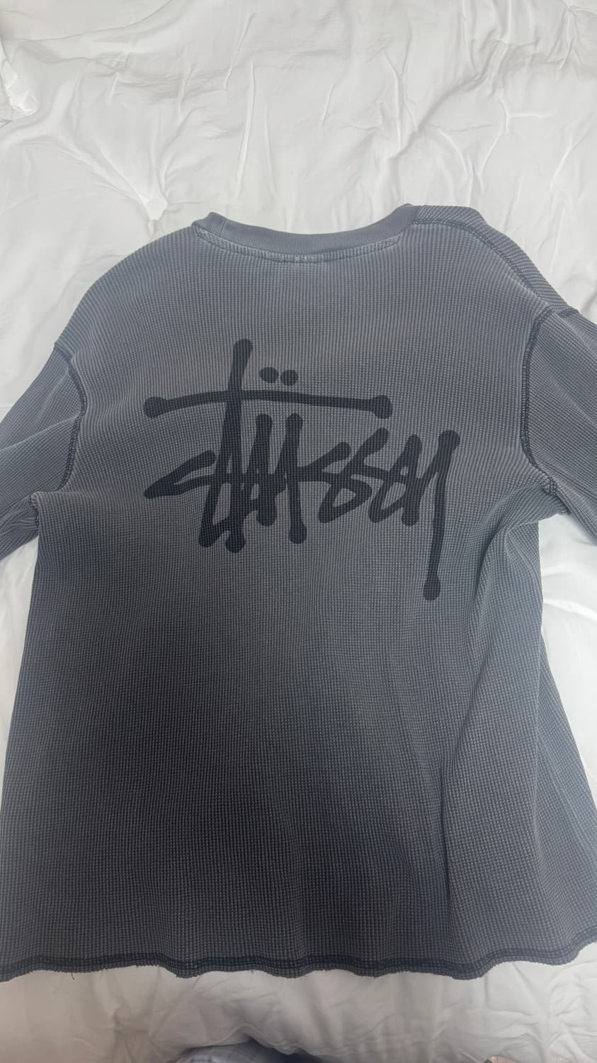 스투시 베이직 스탁 써멀 롱슬리브 티셔츠 워시드 블랙 상품이미지4