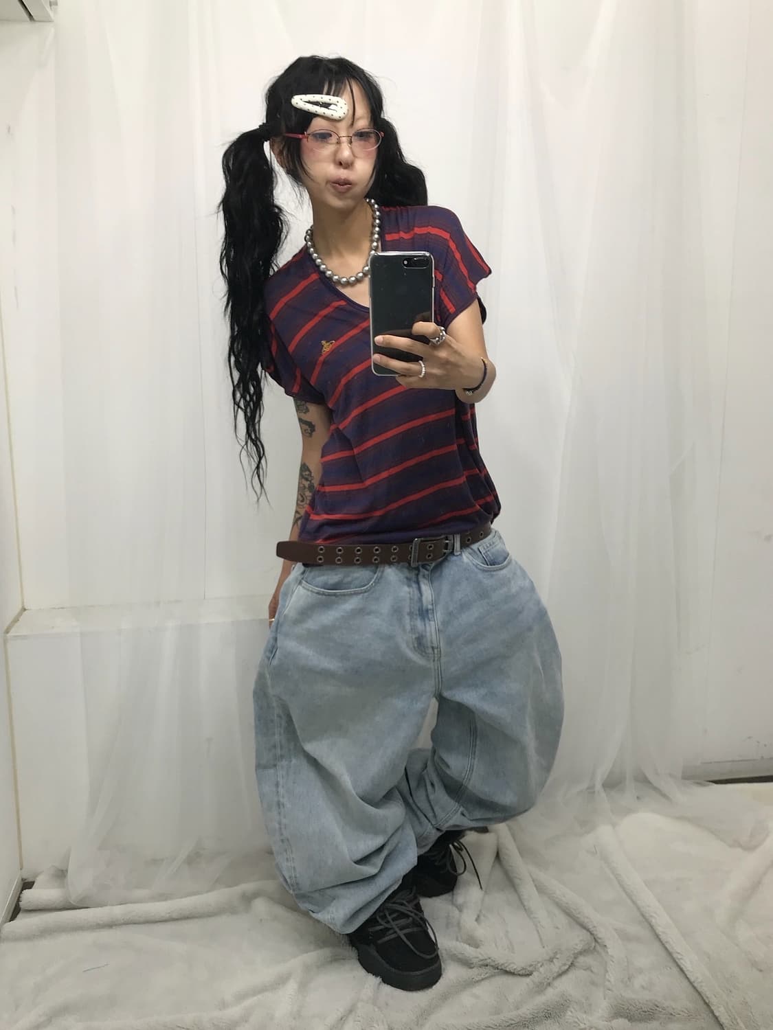 🖤 비비안웨스트우드 스트라이프 오알비 탑 🖤 상품이미지3