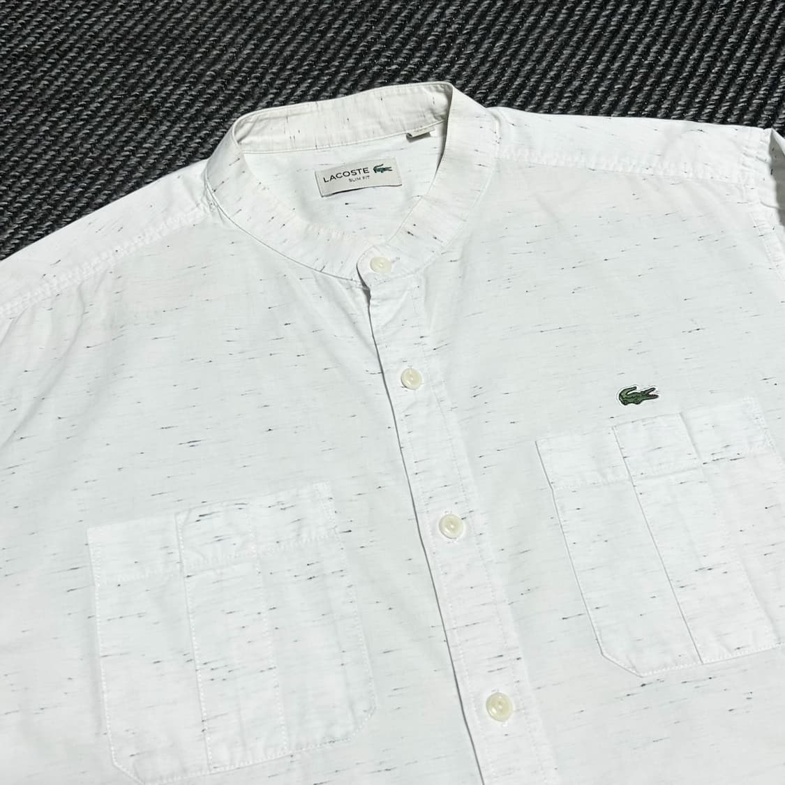 [L] Lacoste 라코스테 스탠드 라운드 카라 코튼 셔츠 상품이미지3