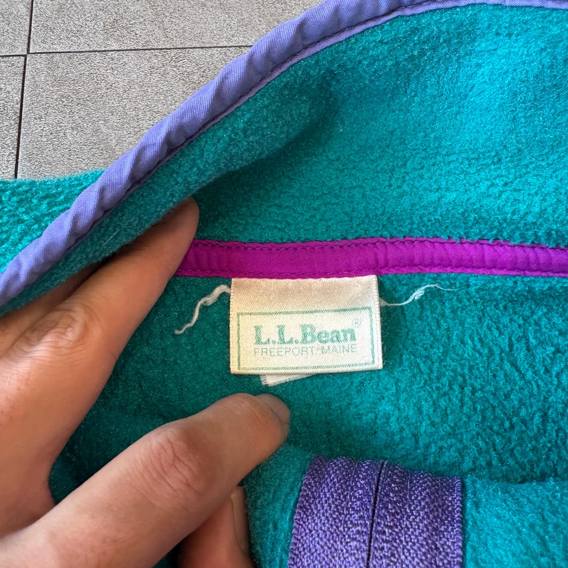 90s L.L.bean 90년대 미국 생산 엘엘빈 그린 플리스 자켓 상품이미지5