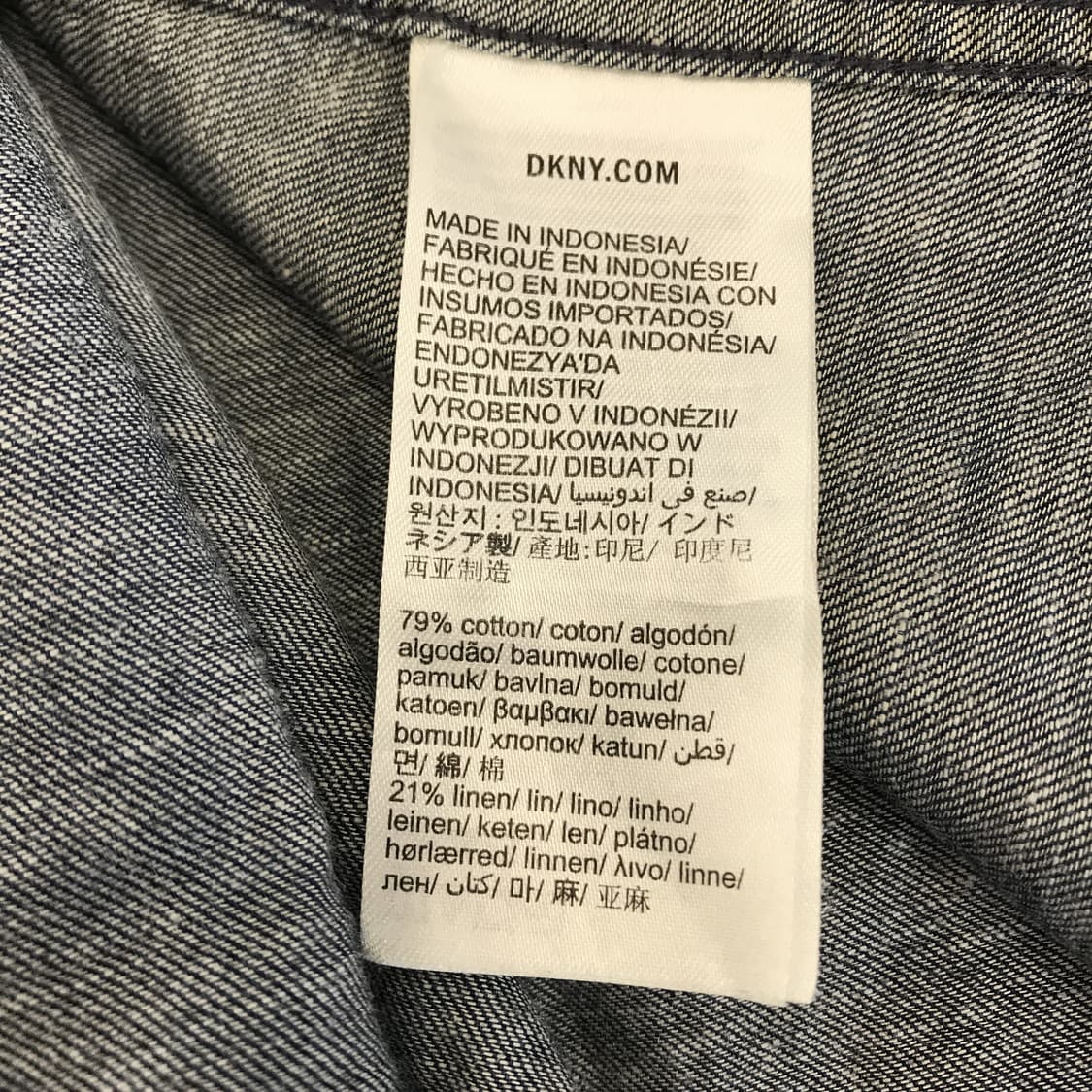 DKNY 진청 인디고 린넨혼방 데님셔츠 [M] 상품이미지7