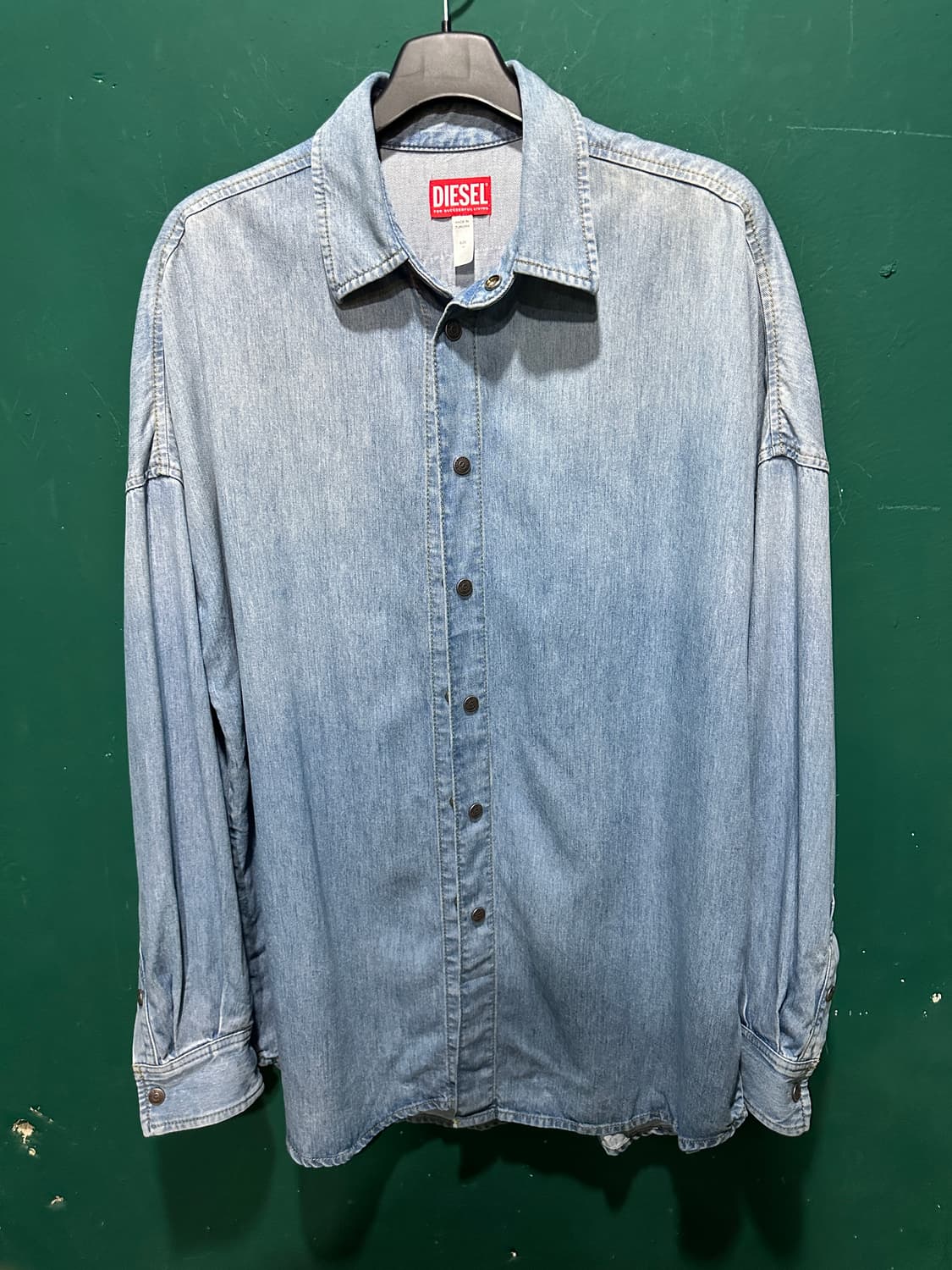 디젤 빅로고 플란넬 데님자켓110사이즈 상품이미지3