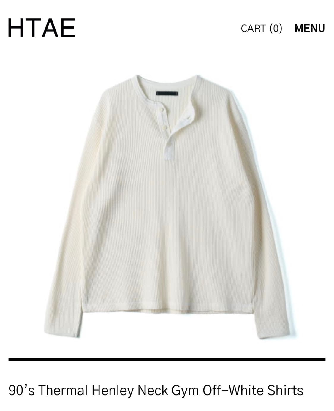 90’s Thermal Henley Neck Gym white 상품이미지1