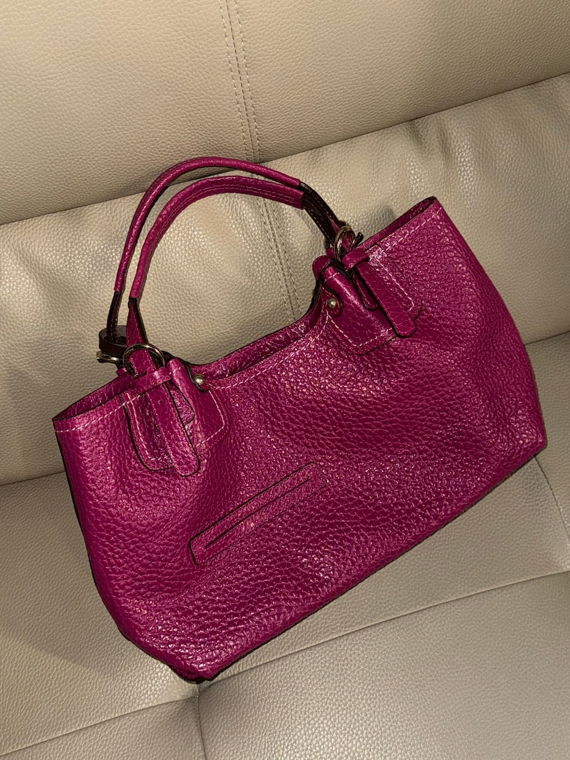 real leather magenta pink shoulder bag 상품이미지7