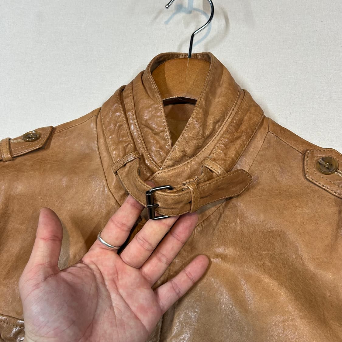 L) Lism 멀티 포켓 램스킨 레더 양가죽 자켓 상품이미지4