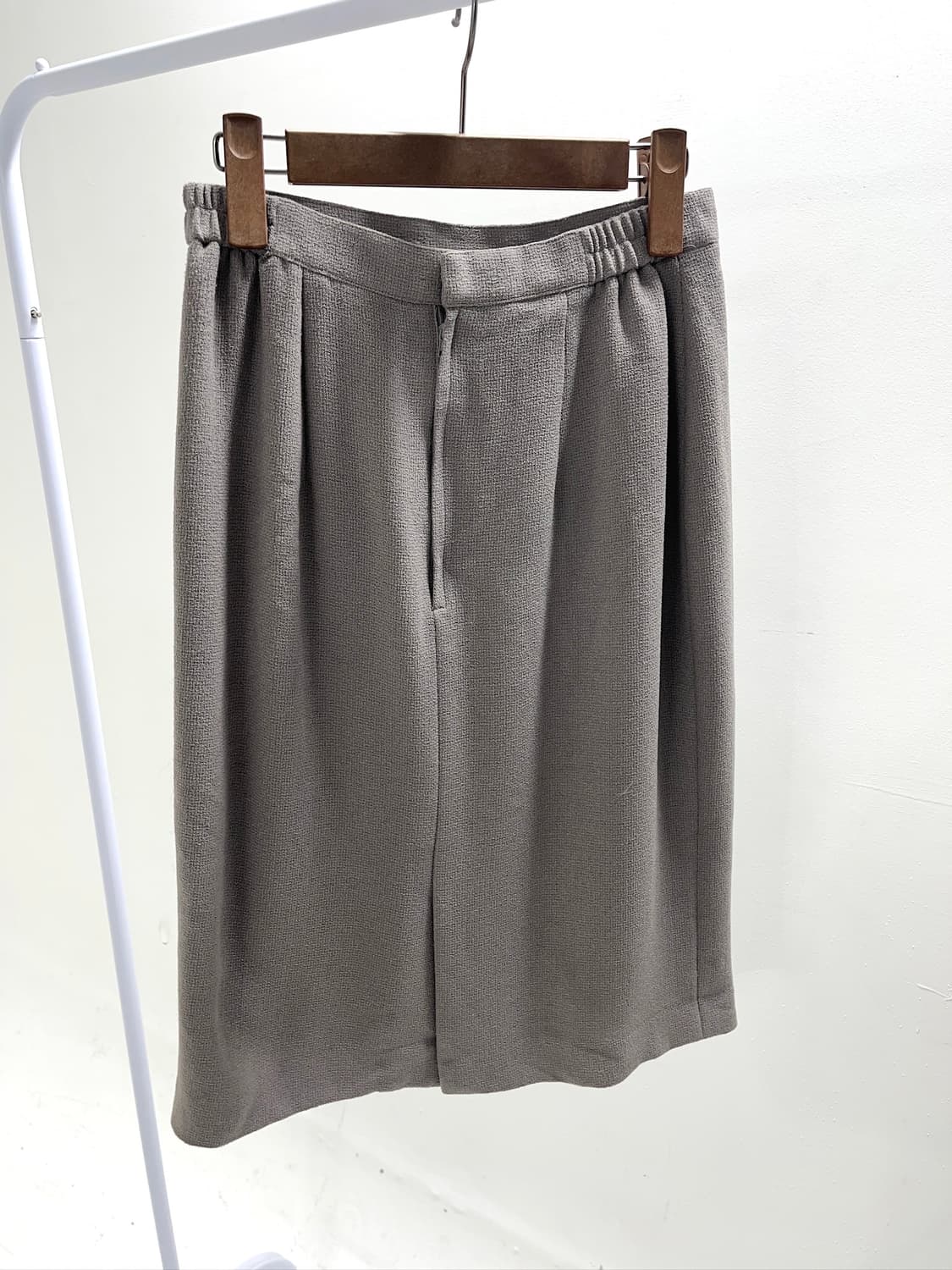 4 Button Mocha Beige Midi Skirt 상품이미지2