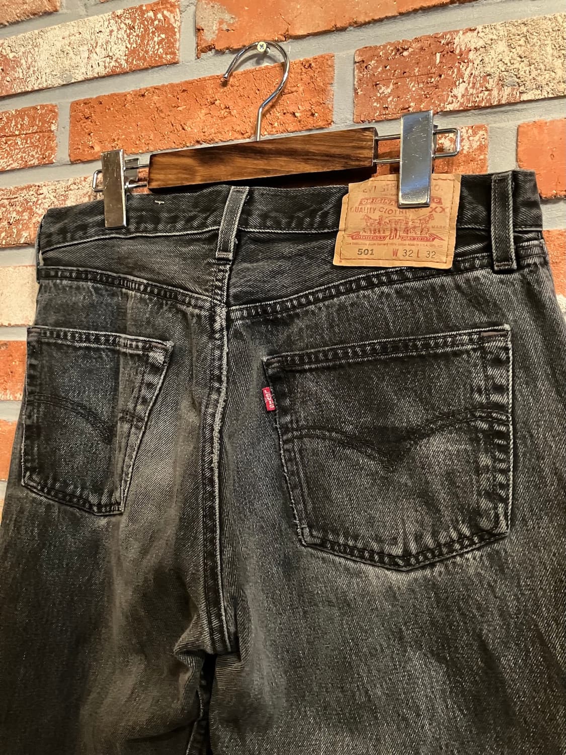 USA 빈티지 리바이스 501 0660 블랙진 흑청 데님 팬츠 상품이미지6