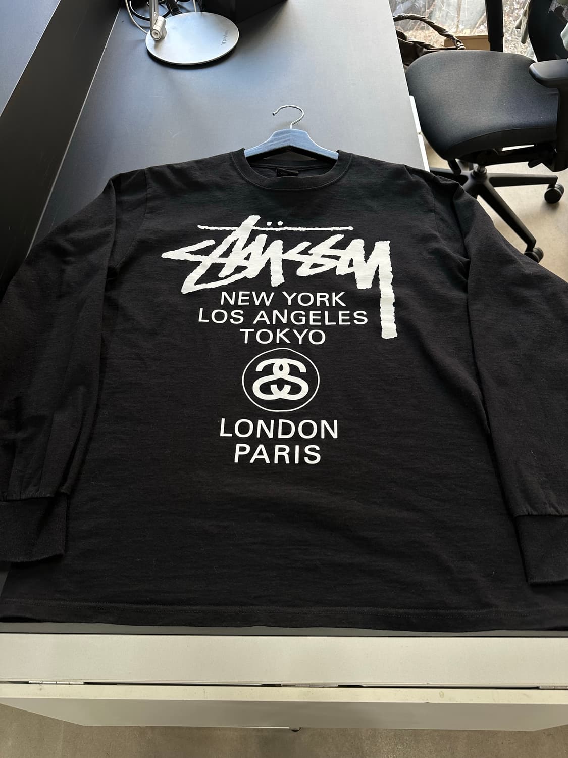 스투시 월드투어 롱슬리브 긴팔티 블랙 상품이미지5