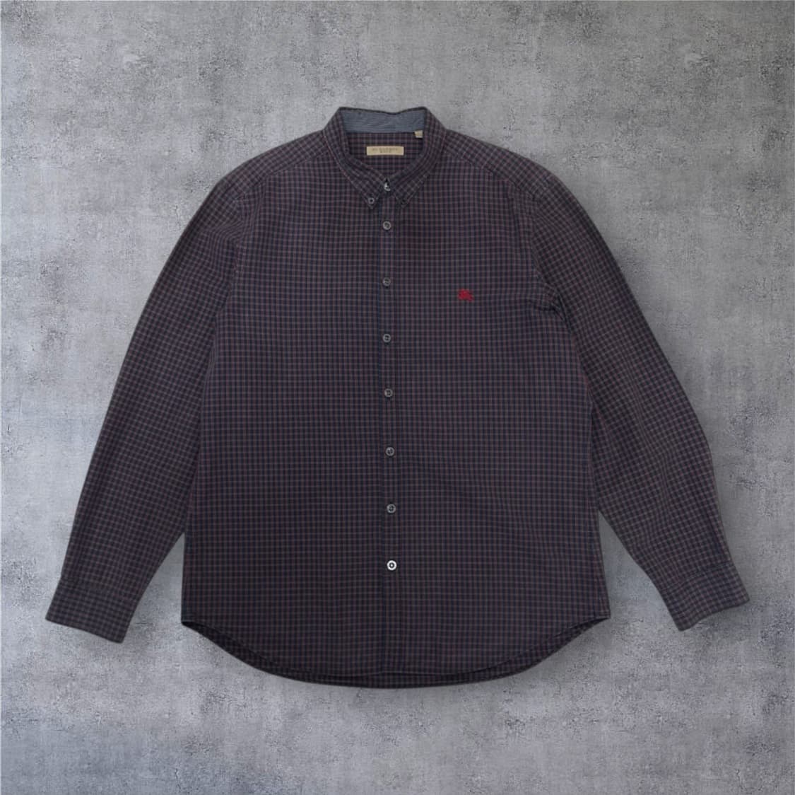 버버리 Burberry brit 네이비 레드 체크 버튼다운 셔츠 L 상품이미지1