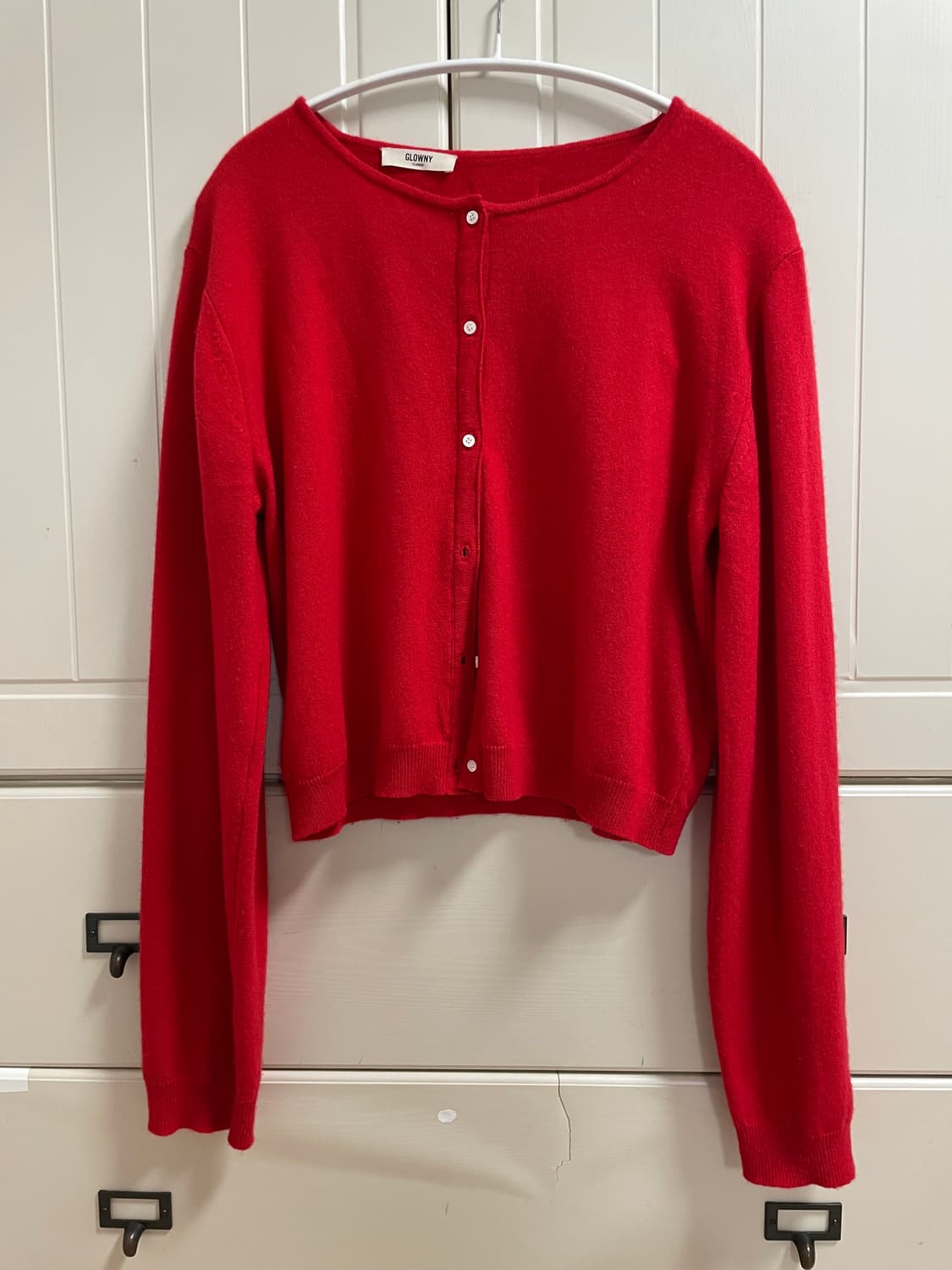 글로니(glowny) 스탠다드핏 standard 클래식 가디건 레드 상품이미지2