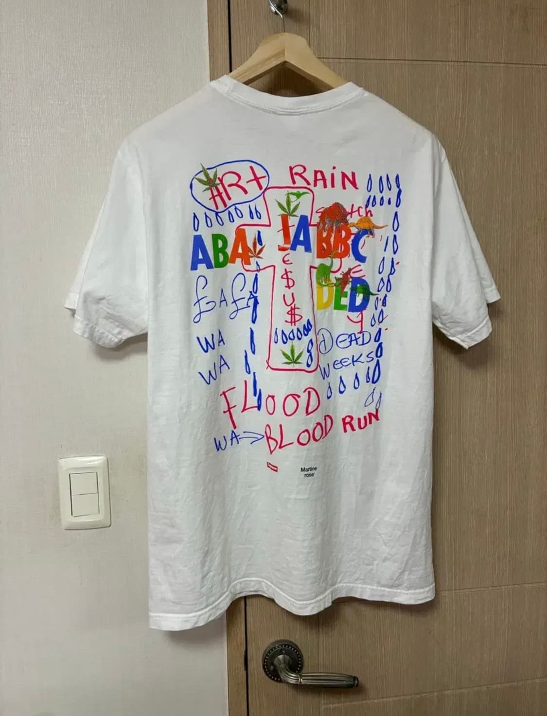 [L]슈프림x마틴로즈 티셔츠 화이트 상품이미지3