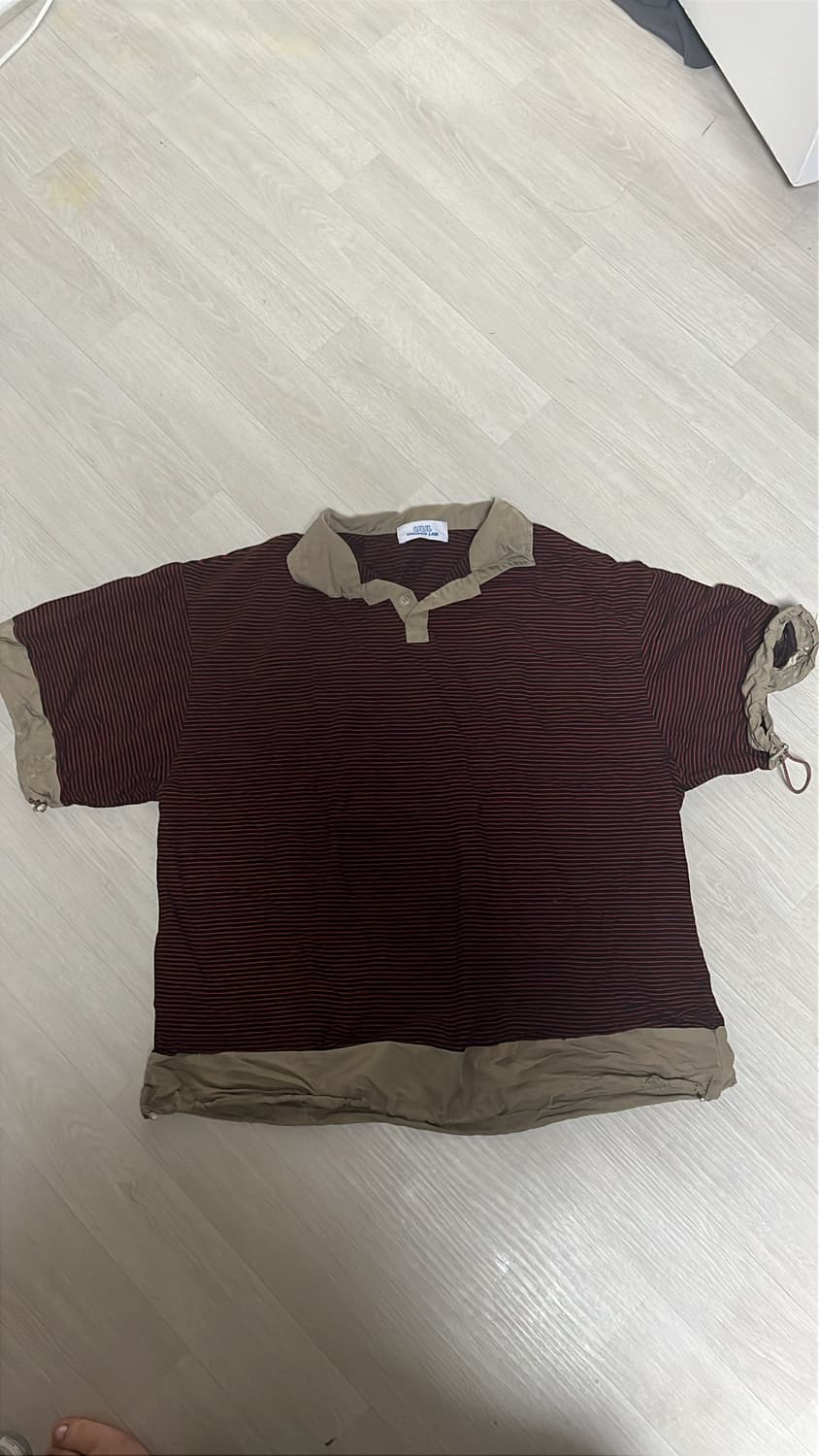 스트라이프 레드 반팔 카라티 상품이미지1