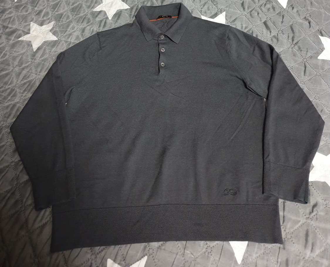 닥스 메리노울100% 니트 긴팔 카라티 다크그레이 (105) 상품이미지2