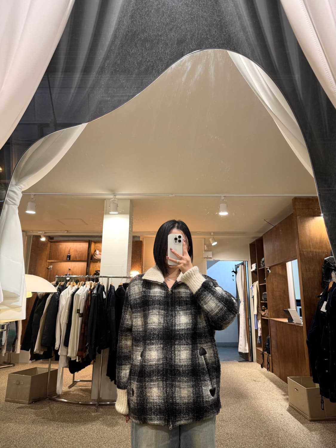 이자벨마랑 체크 알파카 자켓 상품이미지2