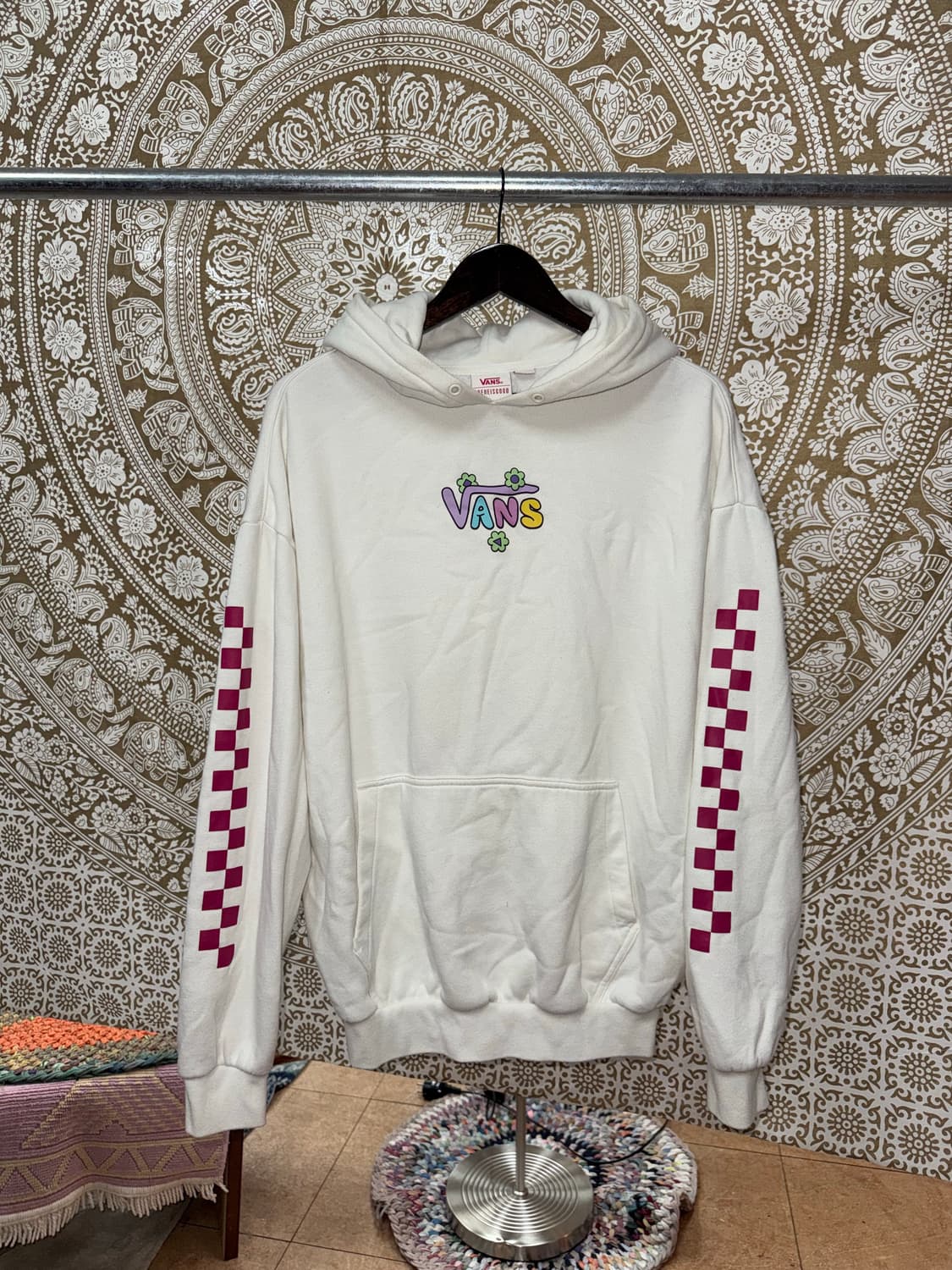 반스 x 아이린이즈굿 체커보드 후드티  상품이미지4