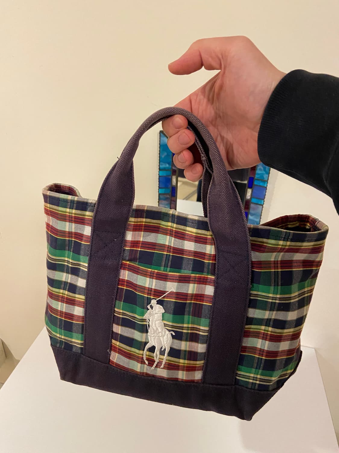 폴로 랄프로렌 체크 토트백 상품이미지5