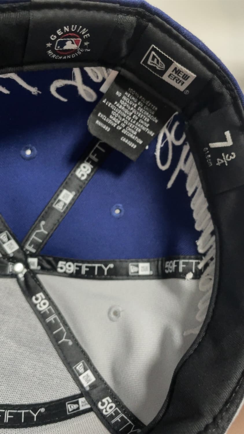 MLB LA 다저스 스크립트 스플릿 패널 피티드캡 화이트/다크 로얄 상품이미지5