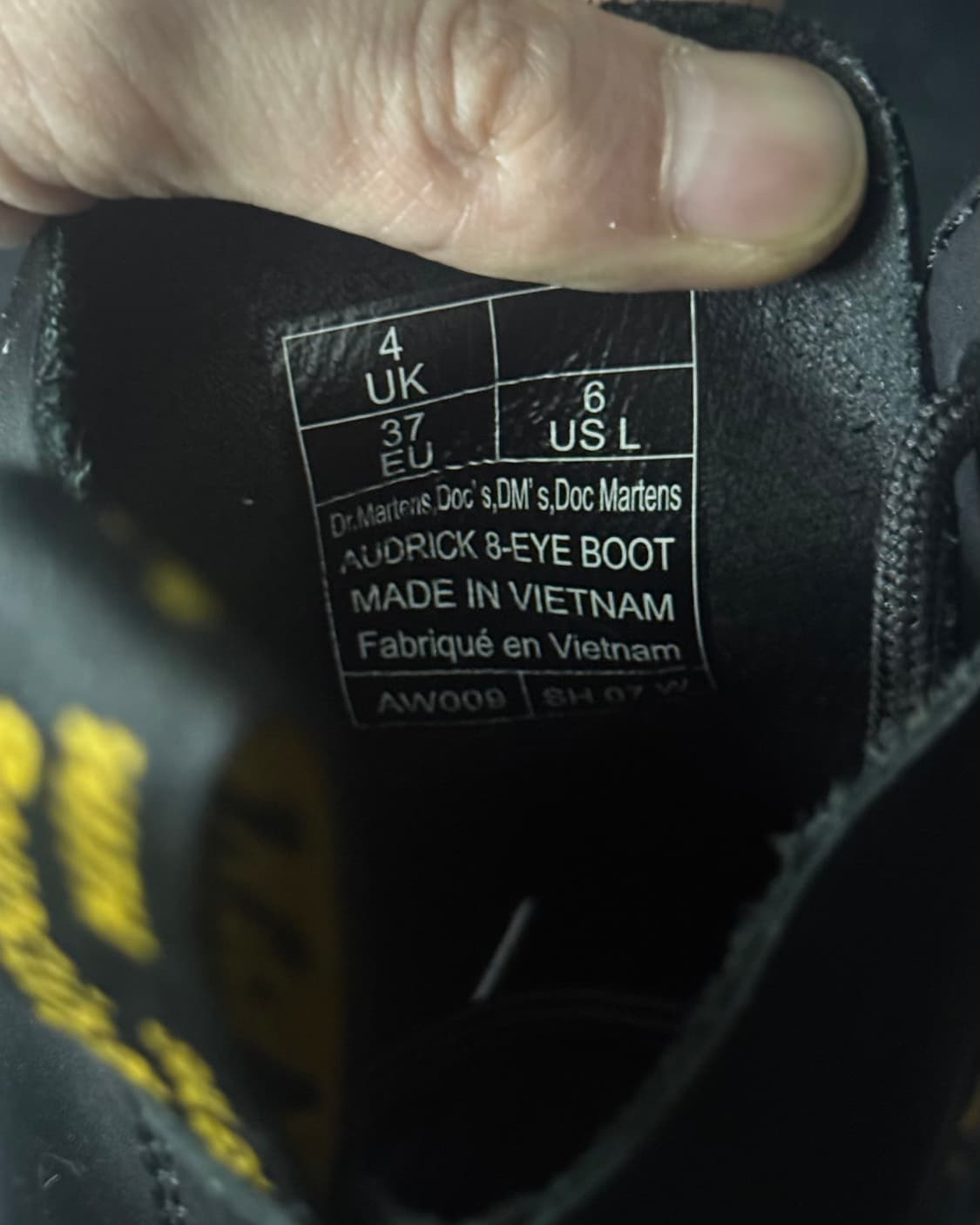닥터마틴 닥마 오드릭 8홀 통굽 가죽 레더 부츠 블랙 키높이 신발 230 상품이미지8