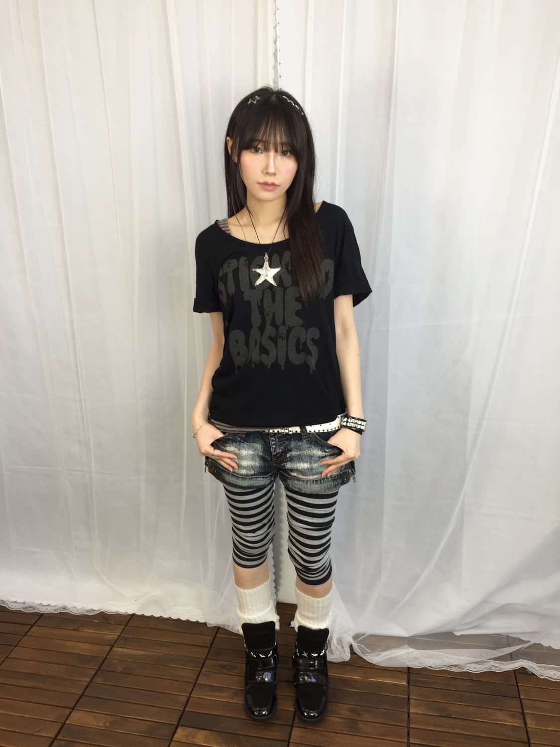 ‘OZOC Y2K Black Graphic T-Shirt 상품이미지2
