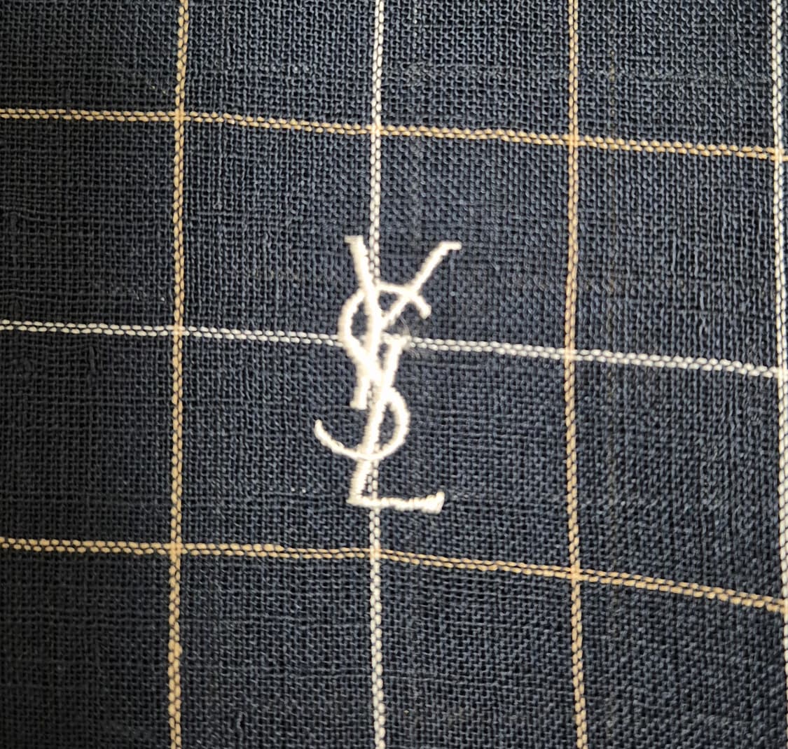 입생로랑 린넨 체크 블루종 자켓 상품이미지2