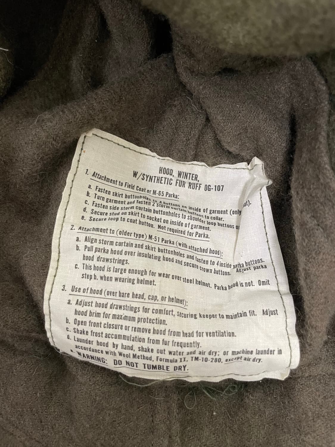 80s 오리지널 미군 m65 피쉬테일 라이너 포함 개파카 상품이미지7