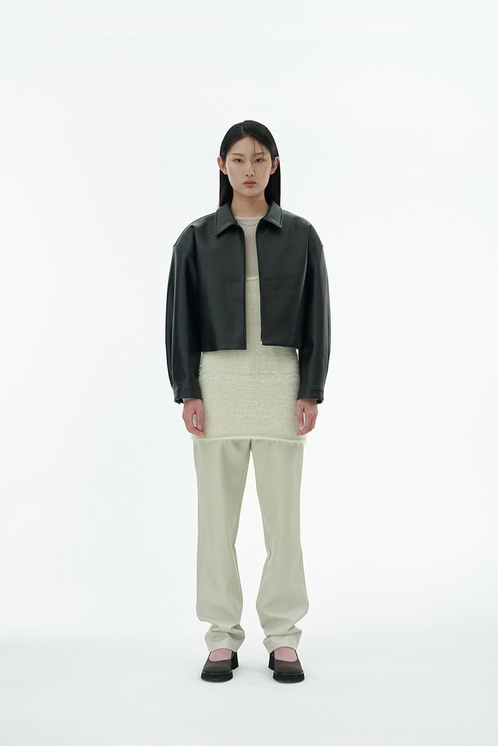 아모멘토 니트 드레스 SHAGGY KNIT DRESS (IVORY) 상품이미지1