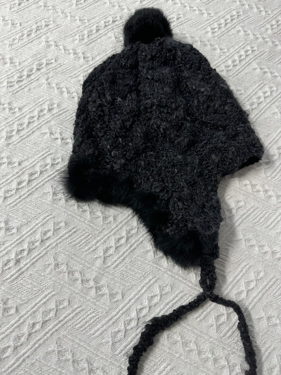 퍼 트리밍 이어 플랩 니트 햇 상품이미지4