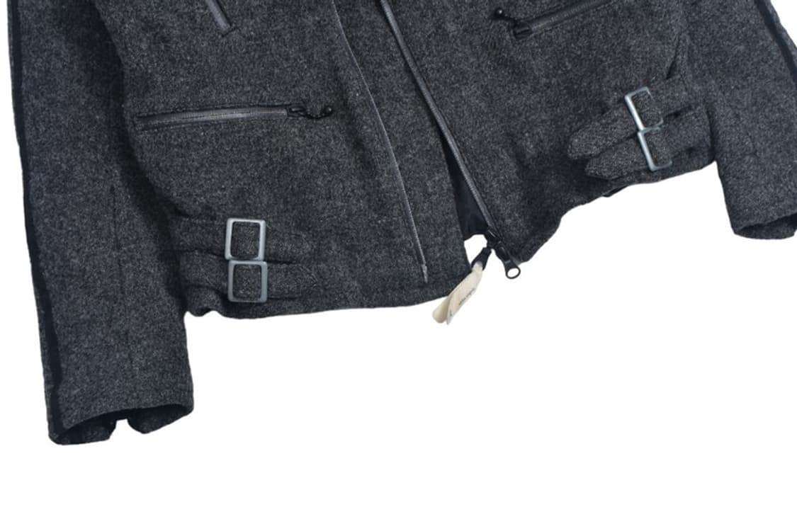 아디다스 X 해리스트위드 삼선 울 모직 여성 더블 라이더 자켓 N240  상품이미지3