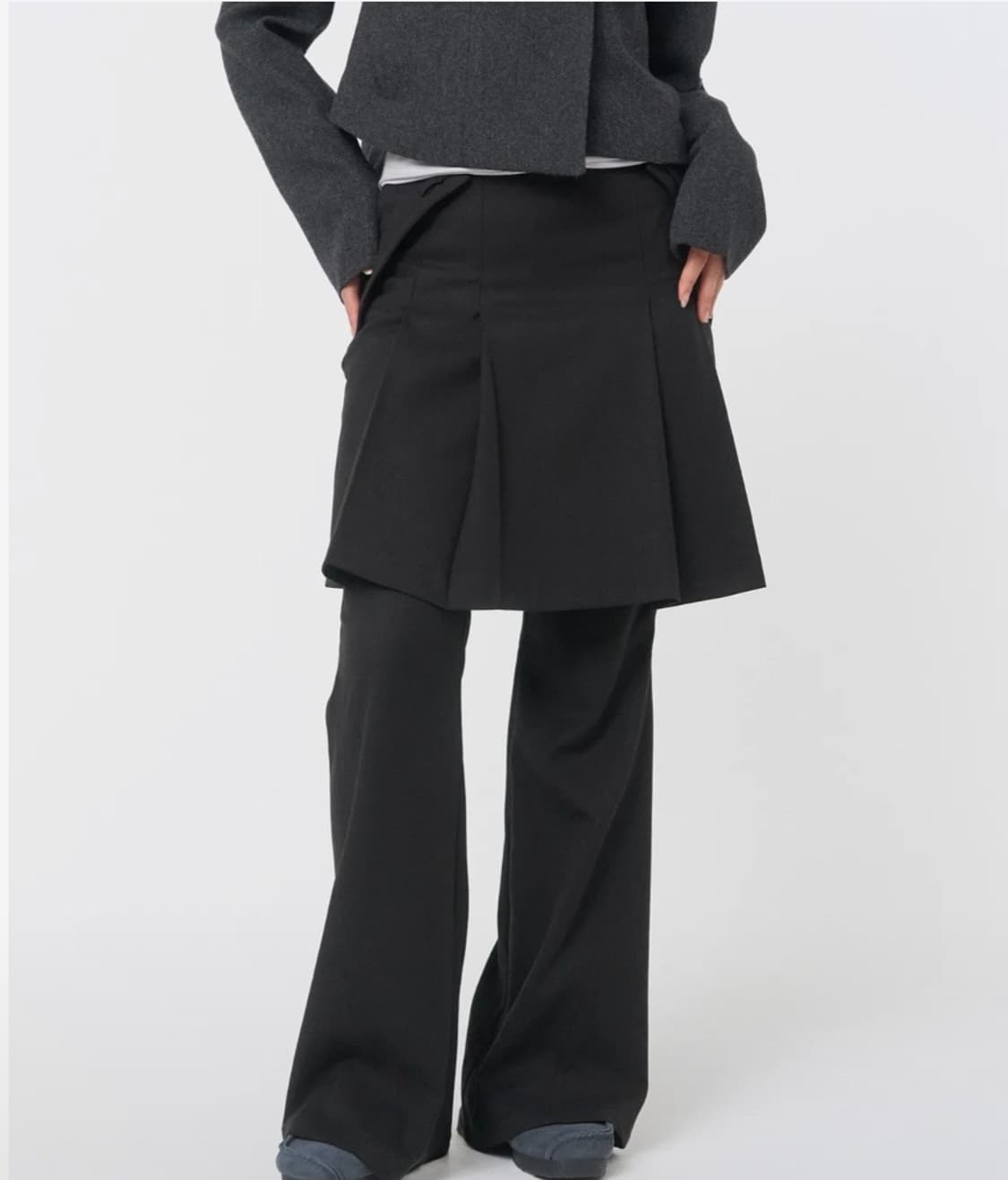 미세키 서울 Pleats midi skirt pants SET BLACK 상품이미지1