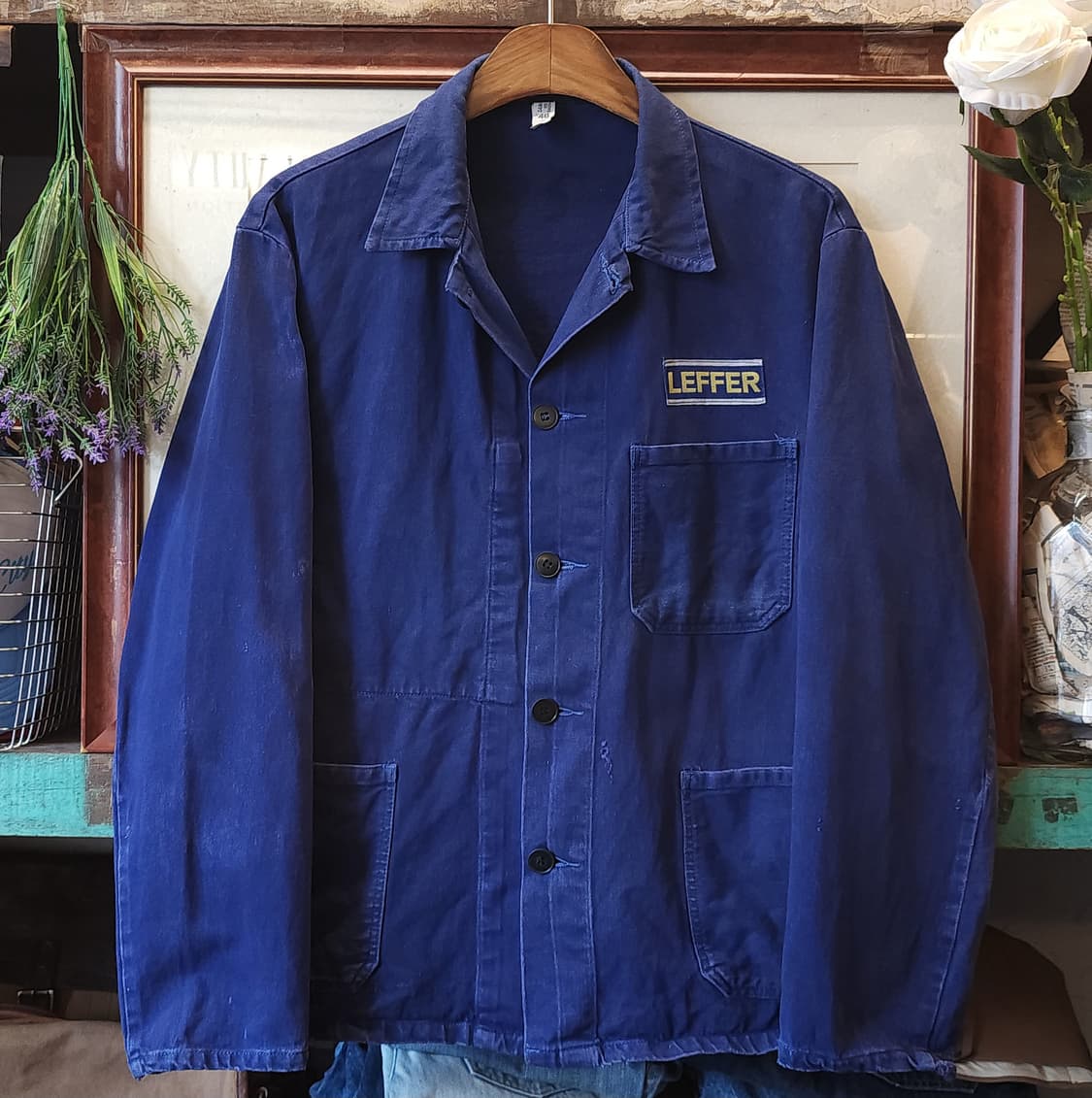 70s 프렌치 워크자켓 프렌치자켓 페이딩 블루 46 상품이미지2
