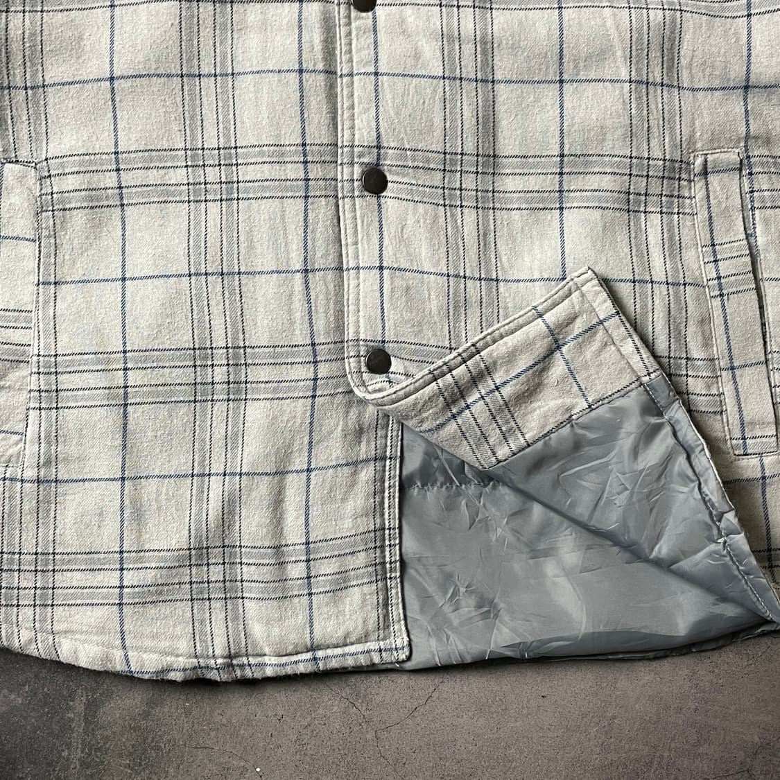 AMERICAN RAG 빈티지 그레이 체크 코튼 후드자켓 A00468 상품이미지4