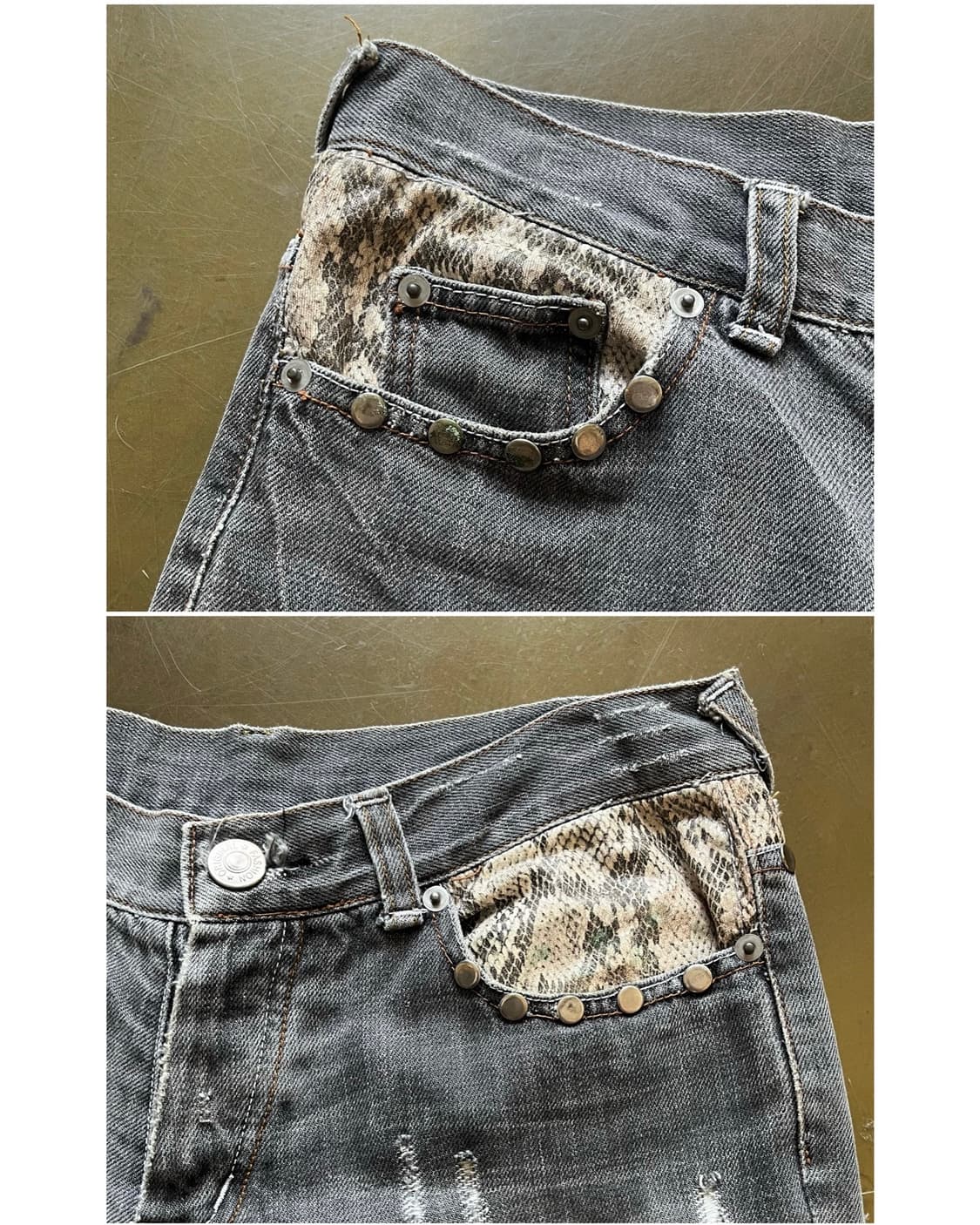 Jpn Vintage Python Docking Flare Jeans 상품이미지4