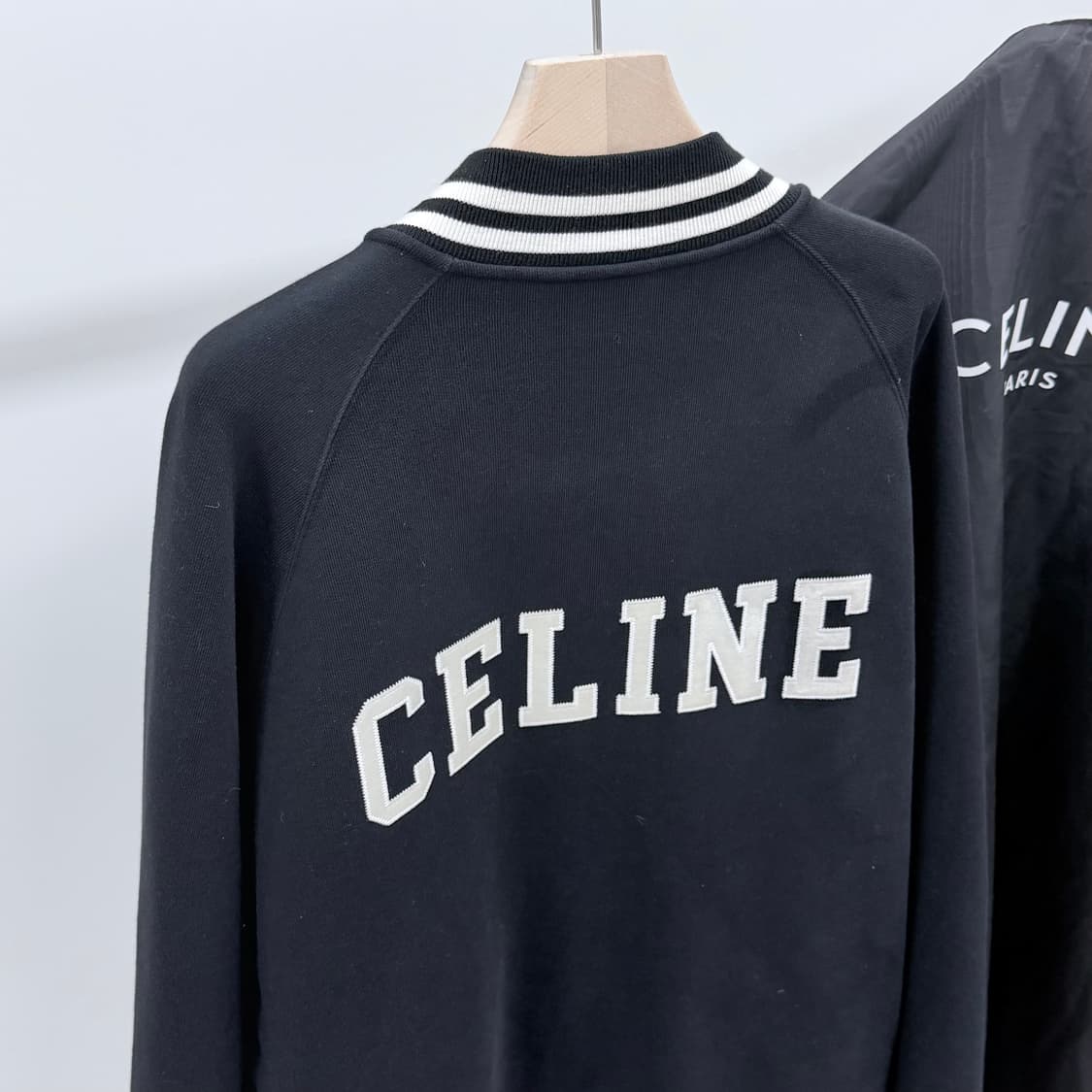 [S+급/M] 셀린느 테디 바시티 봄버 자켓 블랙 상품이미지6