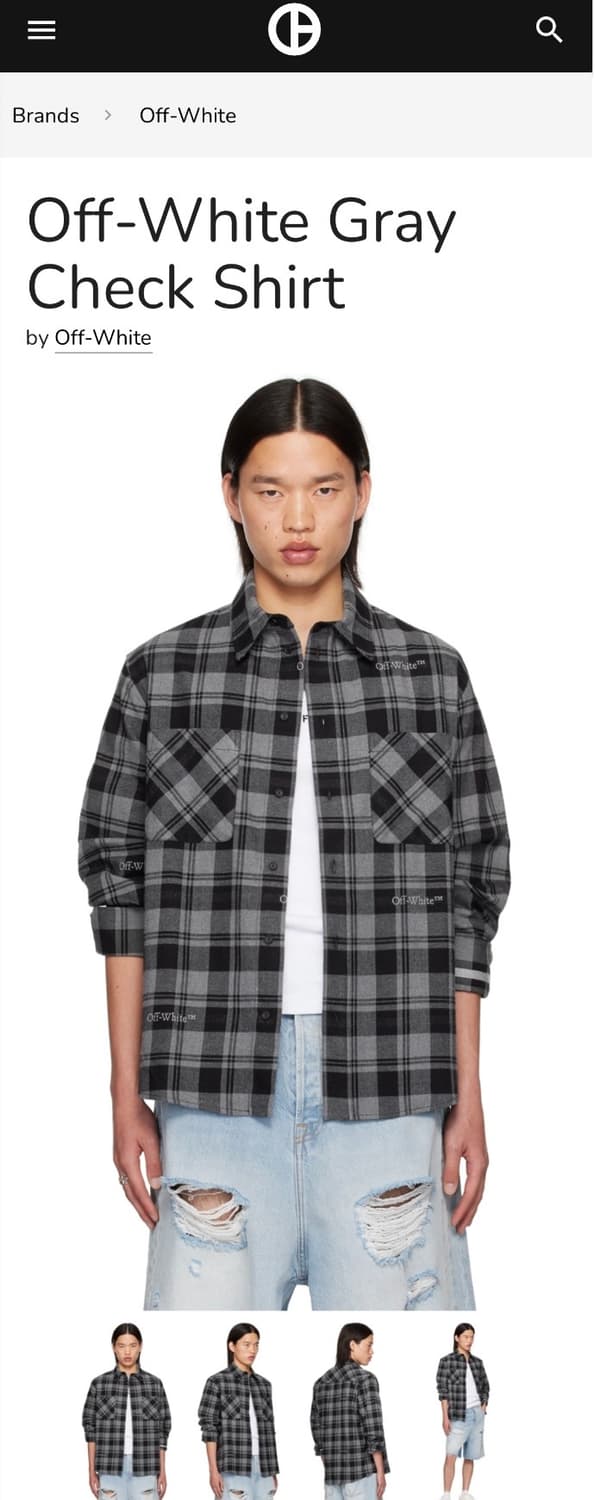 [L] 오프화이트 체크 로고 셔츠 상품이미지9