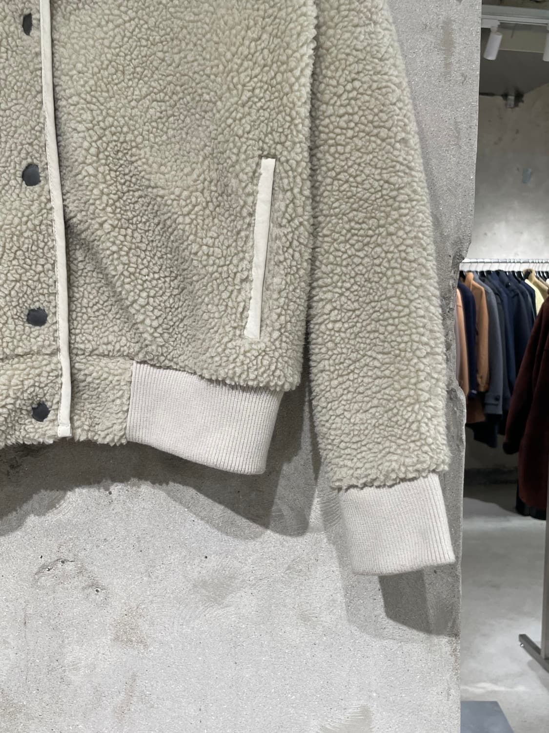 파타고니아 베이지 스냅 버튼 숄 카라 플리스 상품이미지5