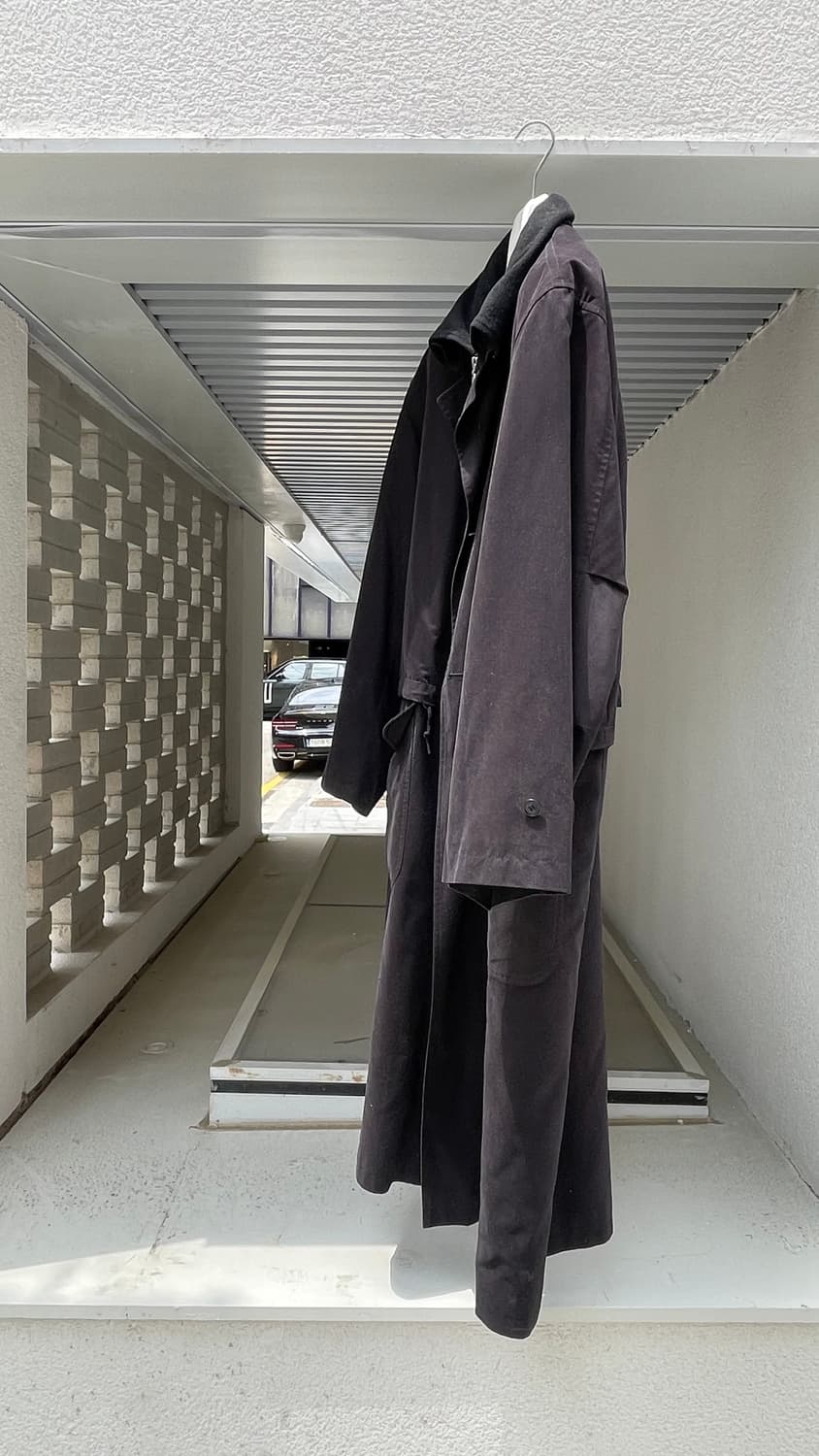 Italian Tailored Layered Collar Long Tre 상품이미지4