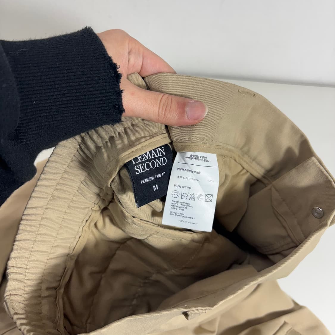 M 리메인세컨드 베이지 파라슈트 카고 커브드팬츠 상품이미지4