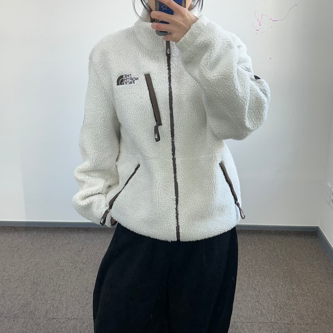The north face 노스페이스 브라운 아이보리 후리스 집업 상품이미지1