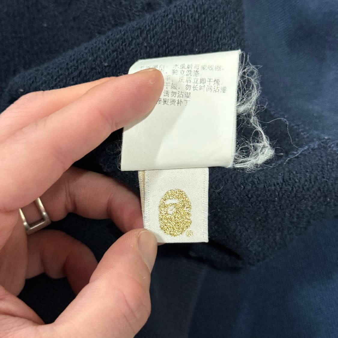 정품 베이프 텍스트 로고 프린팅 1st 반 카모 황계 샤크 풀 집업 후디 상품이미지10