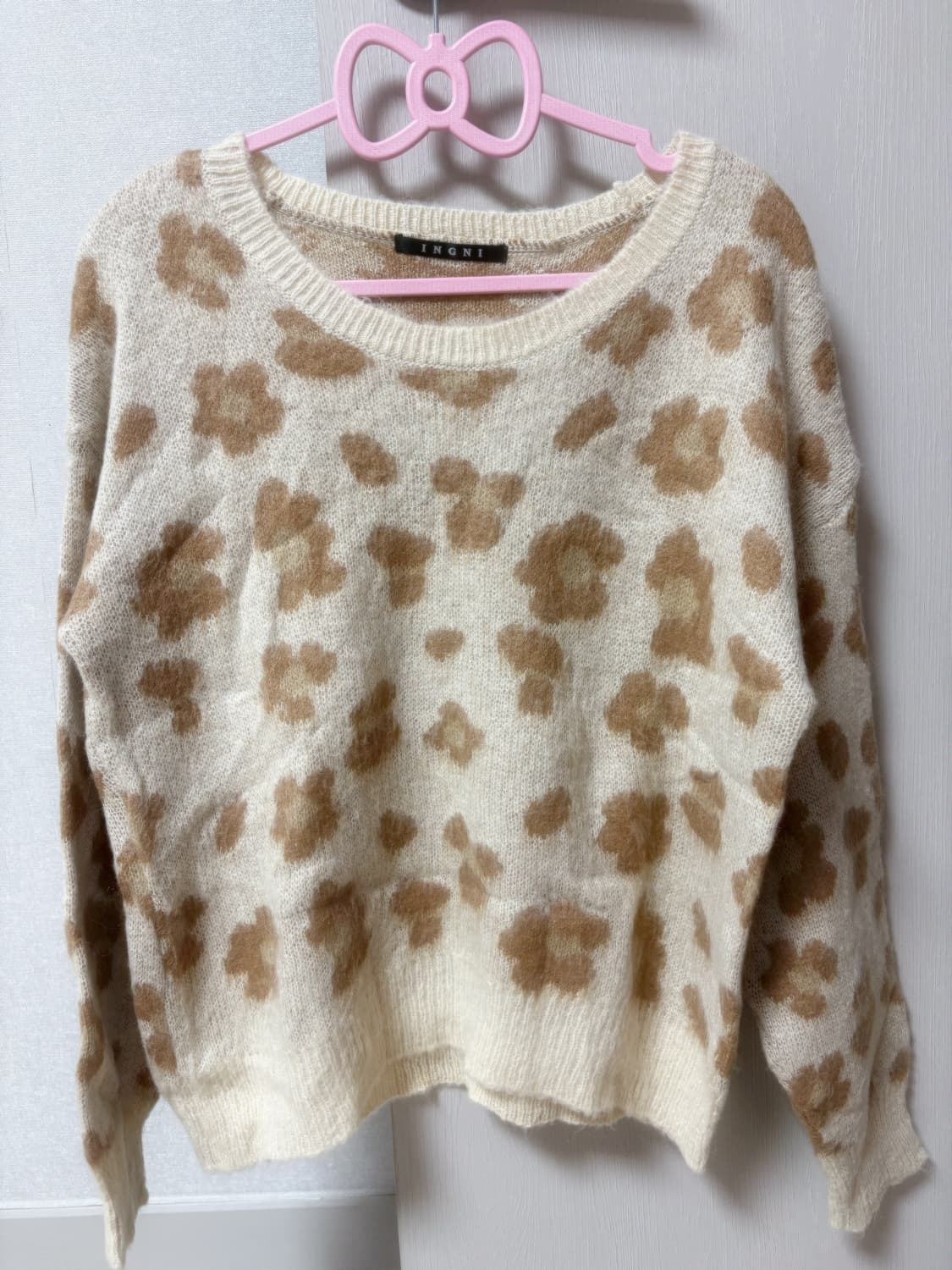 잉그니 레오파드 호피 얇은 니트 상품이미지1