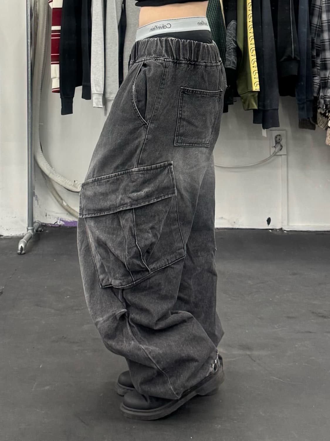 VTG 밴딩 데님 카고팬츠 상품이미지3