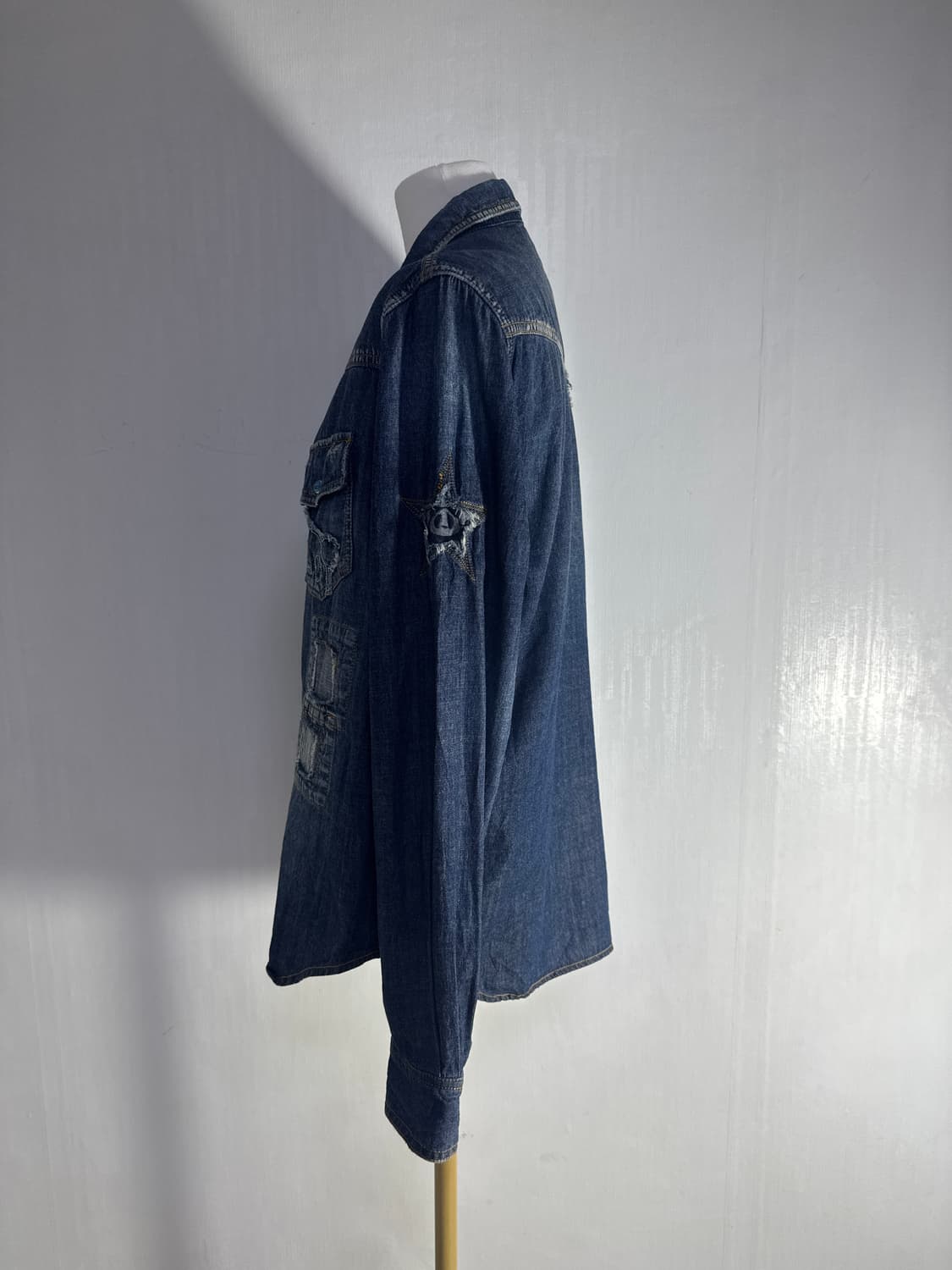 빈티지 터키석 패치워크 데님 웨스턴 셔츠 상품이미지2