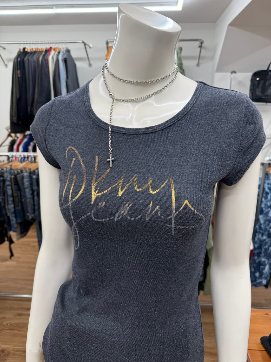 빈티지 DKNY 그레이 레터링 반팔티 상품이미지2