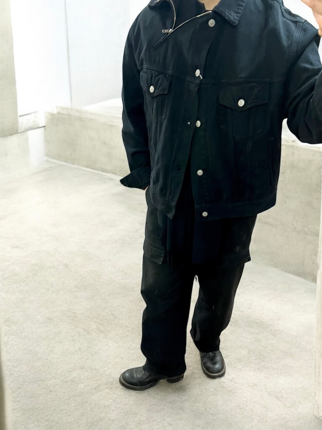 MM6 크롭데님 짚업/버튼플라이 트러커 상품이미지1