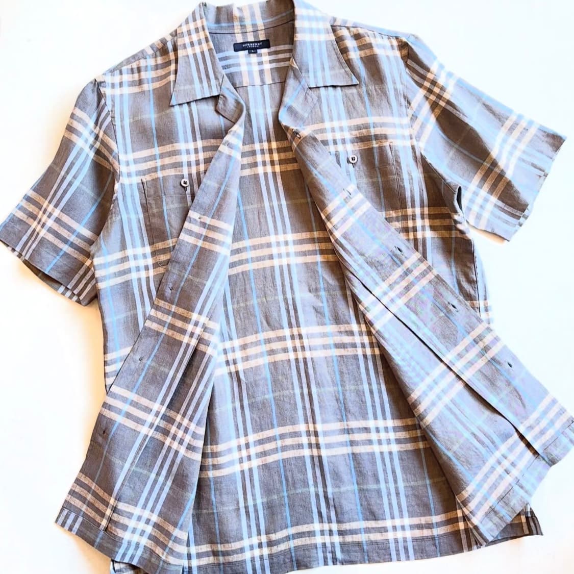 버버리 100% 린넨 노바 체크 셔츠 상품이미지4