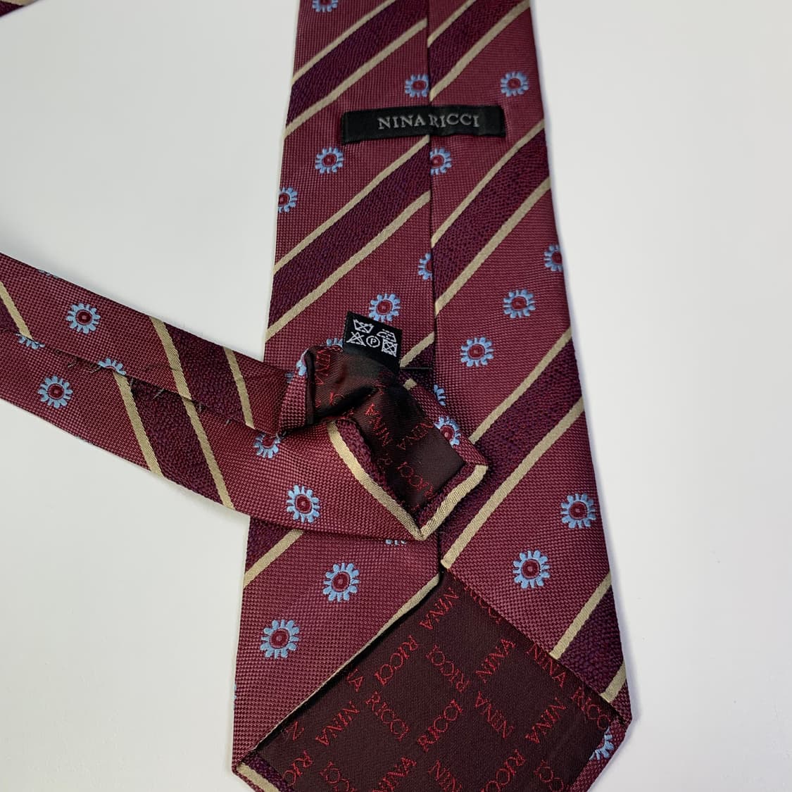 니나리치 명품넥타이 플라워 스트라이프디자인 A+ 최상급 9.3cm 상품이미지7