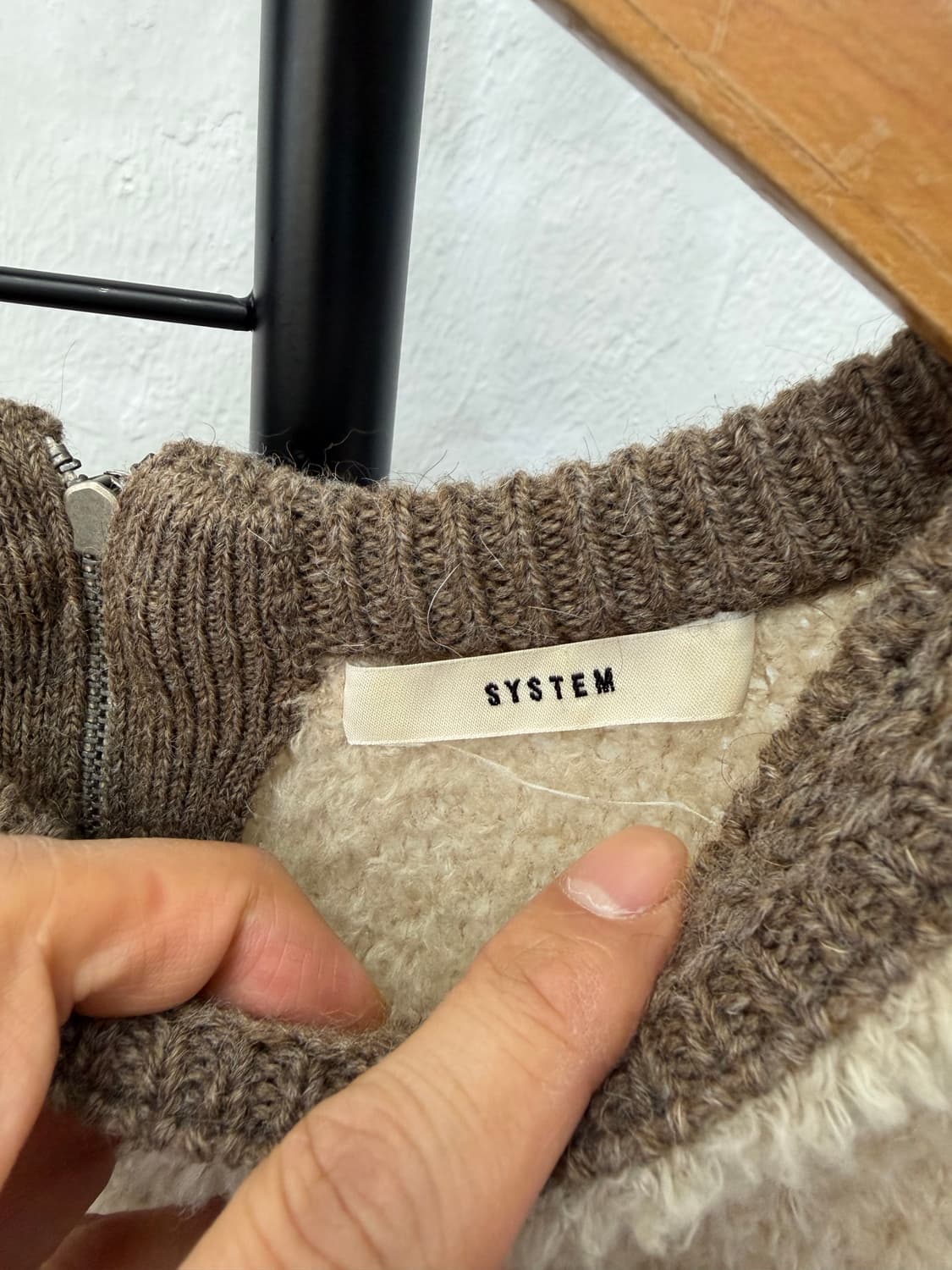 정품) 시스템 한섬 배색 니트 스웨터 90F 상품이미지7