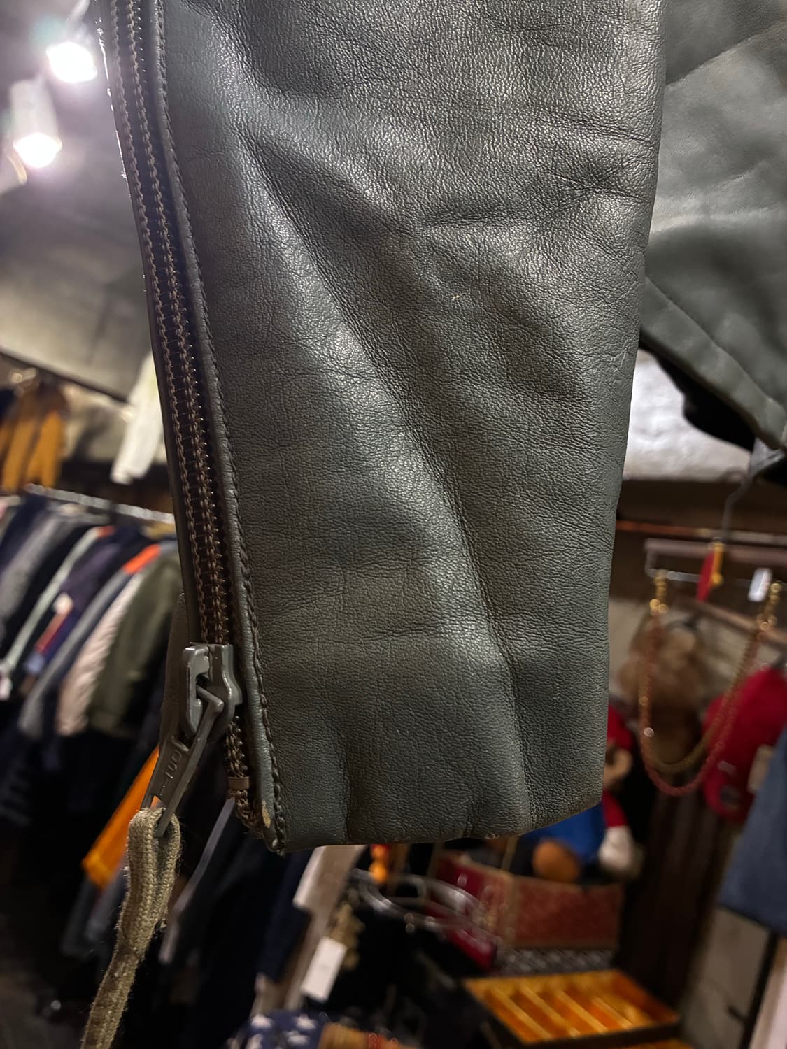 80s 독일군 서브마린 숏 레더 자켓 상품이미지6